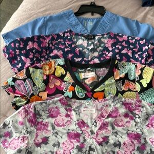 Colorful Patterned Scrub Tops